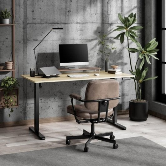 Escritorio SENSE7 NOJO Light 140x70 cm ajuste eléctrico altura carga 70 kg negro/madera/hormigón/gris
