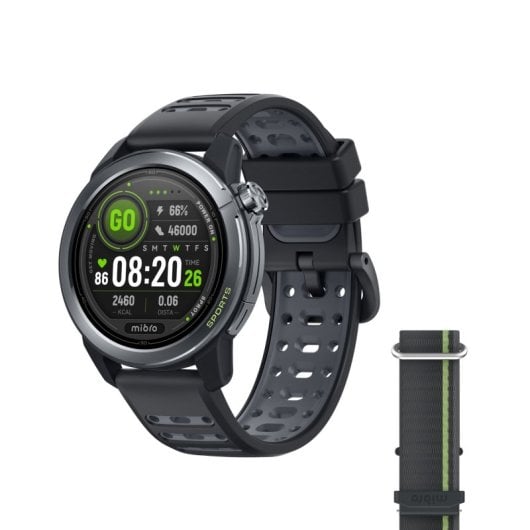 Mibro GS Active 2 Smartwatch, Paddelstatistik, GPS, 5 ATM, 1,32" AMOLED-Display, 20 Tage Akkulaufzeit, Schwarz