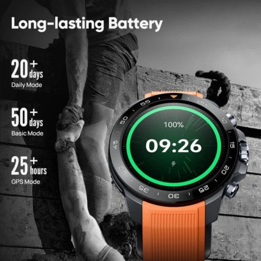 Smartwatch Mibro GS Explorer S, statistiche di pagaia, GPS, 10 ATM, display AMOLED da 1,32'', durata della batteria di 20 giorni, nero