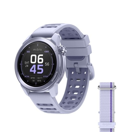 Montre connectée Mibro GS Active 2, statistiques de navigation, GPS, 5 ATM, écran AMOLED 1,32", autonomie de 20 jours, violet