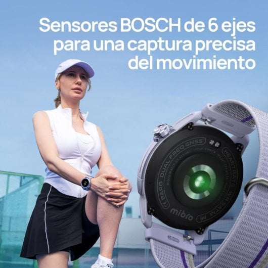 Montre connectée Mibro GS Active 2, statistiques de navigation, GPS, 5 ATM, écran AMOLED 1,32", autonomie de 20 jours, violet