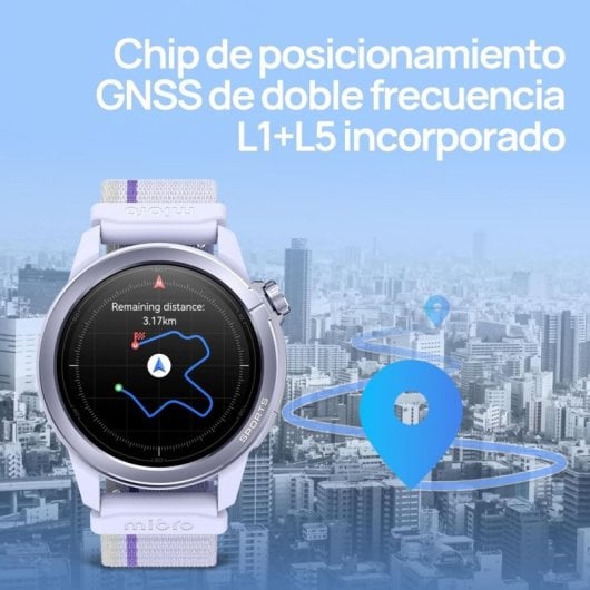 Montre connectée Mibro GS Active 2, statistiques de navigation, GPS, 5 ATM, écran AMOLED 1,32", autonomie de 20 jours, violet
