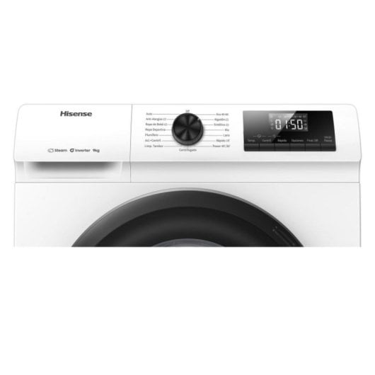 Máquina de Lavar Roupa Hisense WF1Q9041BW 9 kg Carga Frontal 1400 rpm Classe A Branca com Vapor e Inverter