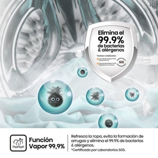 Máquina de Lavar Roupa Hisense WF1Q9041BW 9 kg Carga Frontal 1400 rpm Classe A Branca com Vapor e Inverter