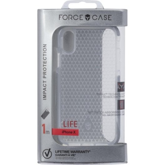 Funda Bigben Connected FCLIFEIP8S para iPhone X/XS gris y transparente resistente a golpes