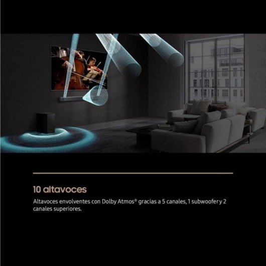 Barra de Som Samsung Q-Series QS750F 5.1.2 Bluetooth WiFi Subwoofer Alexa Dolby Atmos