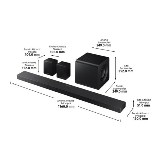Barra di suono Samsung Q-Series QS750F Wireless Bluetooth 5.1.2 Dolby Atmos Subwoofer