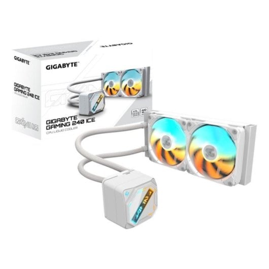 Wasserkühlung GIGABYTE GAMING 240 ICE 240mm 2 Lüfter ARGB Weiß Multicolor LED