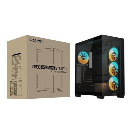 Torre GIGABYTE C500 Panoramic Stealth ATX Vidrio Templado Negra Gaming