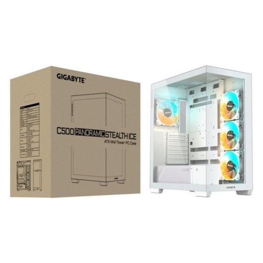 Caja PC Gigabyte C500 Panoramic Stealth Blanco ATX Vidrio Templado Gaming