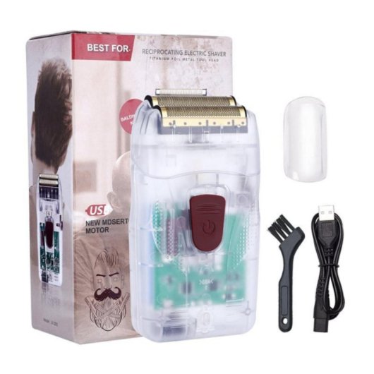 Rasiermaschine Transparent 2 Schwimmende Titan-Klingen 600 mAh USB Wiederaufladbar