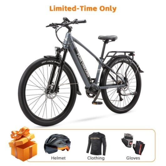 Bicicleta eléctrica PURE UNICORN U6 motor central 500 W batería 48 V autonomía 70 km