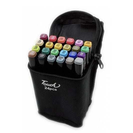 Set De 24 Rotuladores En Colores Variados. Doble Punta: Fina Y Ancha En El Mismo Rotulador.
