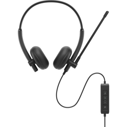 Auriculares Dell con cable USB-C, micrófono boom, diadema y color negro