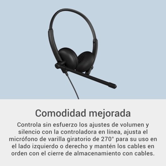 Casque Dell filaire USB-A avec micro Boom, contrôle volume, supra-aural, noir