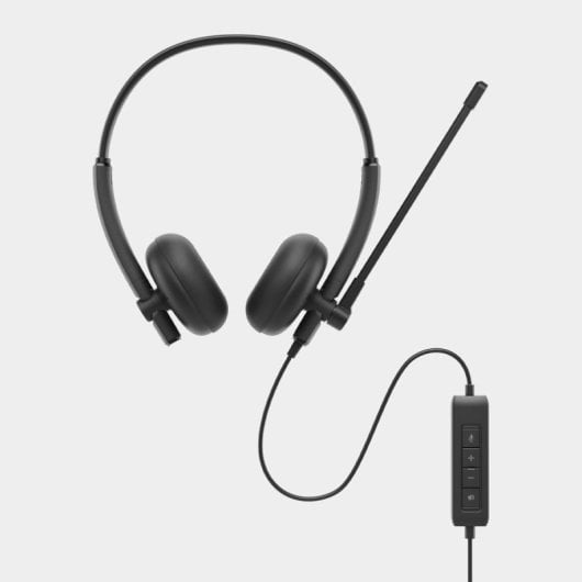 Casque Dell filaire USB-A avec micro Boom, contrôle volume, supra-aural, noir