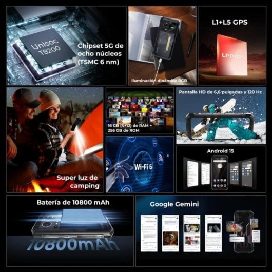 Smartphone HOTWAV Hyper 7S 20GB RAM 256GB 5G Android 15 IP68 NFC 10800mAh