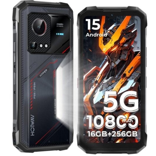 Smartphone HOTWAV Hyper 7S 20GB RAM 256GB 5G Batterie 10800mAh NFC IP68