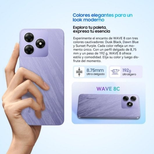 Smartphone Blackview WAVE 8 4GB RAM 128GB Dual SIM 5000mAh Android 14 Fingerprint Face ID