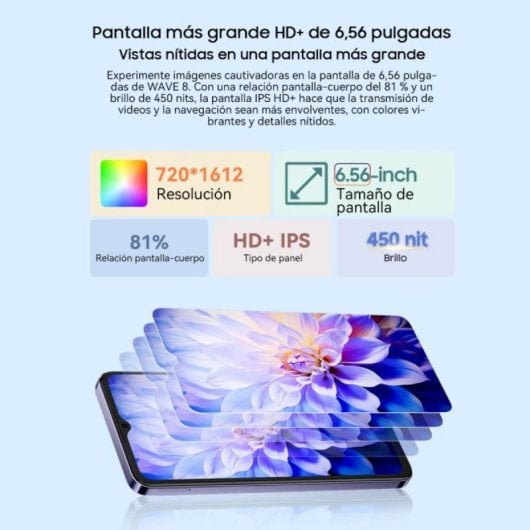 Smartphone Blackview WAVE 8 4GB RAM 256GB Dual SIM 5000mAh 6.56" Android 14