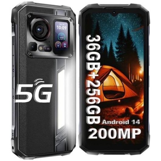 Smartphone HOTWAV Hyper 7 Pro 16GB RAM 256GB 5G IP68 Android 14 200MP Negro