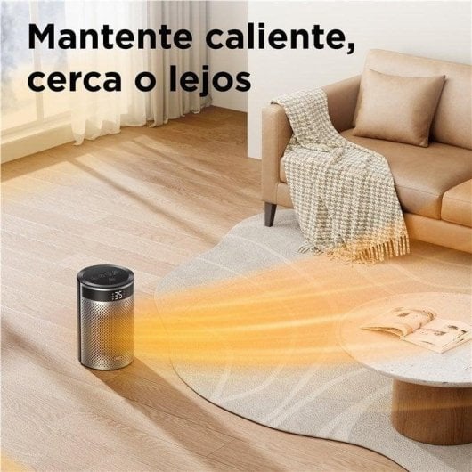 Dreo calefactor cerámico portátil Atom 416 1500W plata y negro
