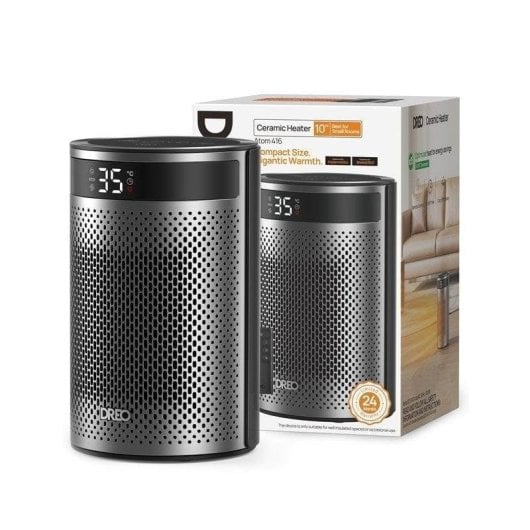 Dreo calefactor cerámico portátil Atom 416 1500W plata y negro