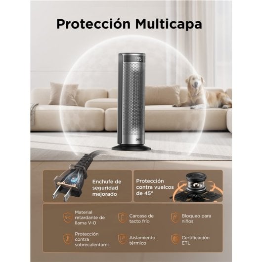 Chauffage Céramique Hyperamic 1500W Moteur Dual-DC Sécurité 8 couches 41–95°F