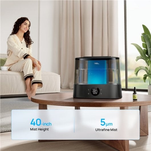 Humidificador Smart 4L Tank Controlo por voz Ultrafine Mist Auto Aromaterapia 28dB