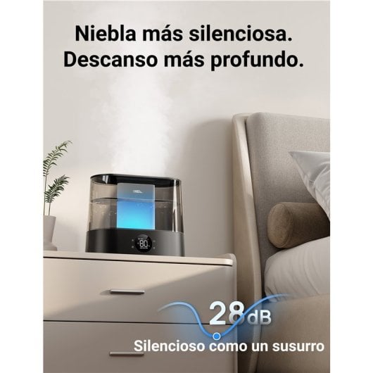 Humidificador Smart 4L Tank Controlo por voz Ultrafine Mist Auto Aromaterapia 28dB