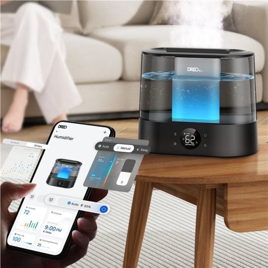 Humidificador Smart 4L Tank Controlo por voz Ultrafine Mist Auto Aromaterapia 28dB