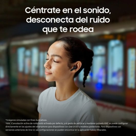 Auriculares Bluetooth ergonómicos Samsung Galaxy Buds3 FE com cancelamento de ruído ativo, pretos