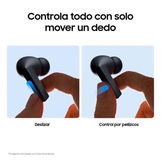 Auriculares Bluetooth ergonómicos Samsung Galaxy Buds3 FE com cancelamento de ruído ativo, pretos