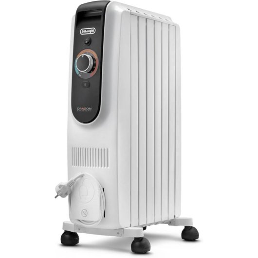 Radiateur à Huile DeLonghi TRD50615 1500W 12 Éléments avec Thermostat Programmable et Roulettes