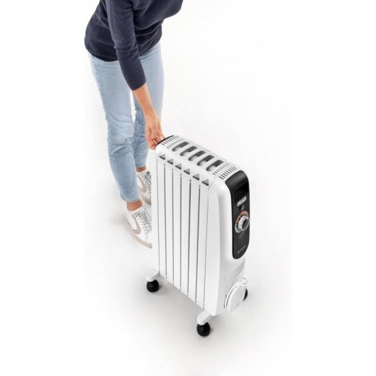 Radiateur à Huile DeLonghi TRD50615 1500W 12 Éléments avec Thermostat Programmable et Roulettes