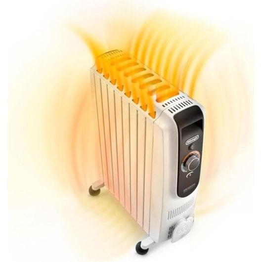 Radiateur à Huile DeLonghi TRD50615 1500W 12 Éléments avec Thermostat Programmable et Roulettes