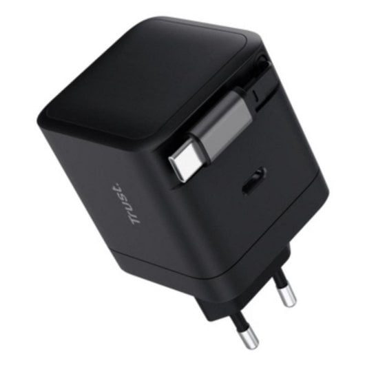 Chargeur USB-C Trust Maxo 65 W câble rétractable PD protection surchauffe intérieur