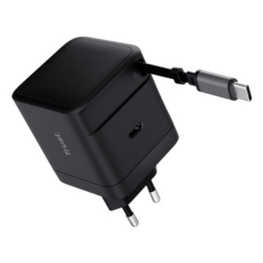 Chargeur USB-C Trust Maxo 65 W câble rétractable PD protection surchauffe intérieur