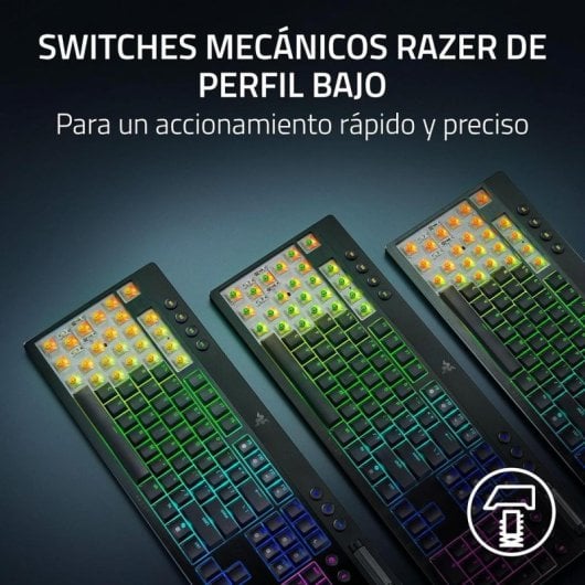 Teclado mecánico Razer BlackWidow V4 Low Profile HyperSpeed Layout US inalámbrico perfil bajo