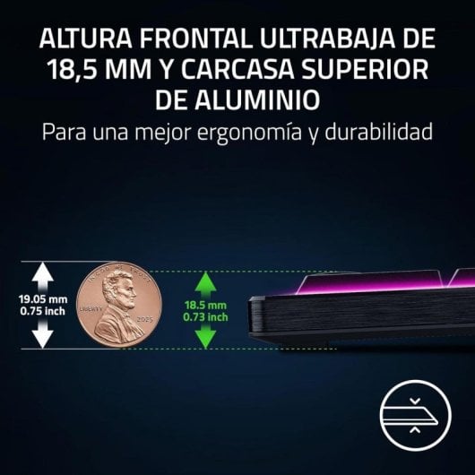 Teclado mecánico Razer BlackWidow V4 Low Profile HyperSpeed Layout US inalámbrico perfil bajo