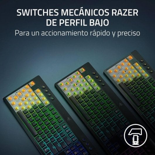 Teclado mecánico Razer BlackWidow V4 Tenkeyless HyperSpeed US inalámbrico RGB Hot Swap Yellow Switch