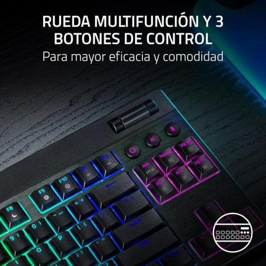 Teclado mecánico Razer BlackWidow V4 Tenkeyless HyperSpeed US inalámbrico RGB Hot Swap Yellow Switch