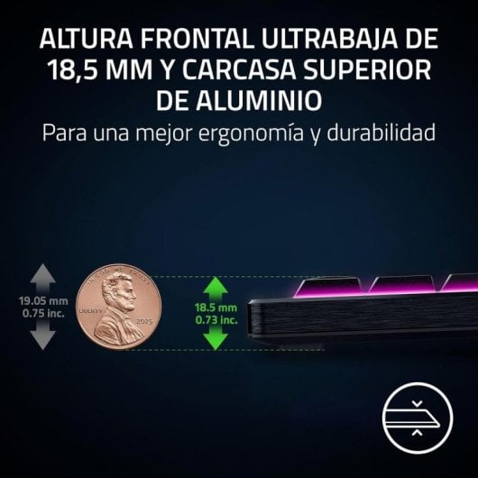 Teclado mecánico Razer BlackWidow V4 Low Profile Tenkeyless Layout ES inalámbrico con Hot Swap