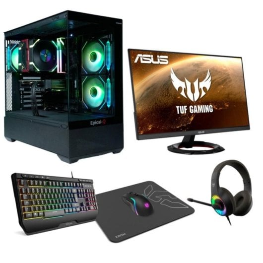 PC Sobremesa Epical-Q Pack Gaming Epic109 Ryzen 7 5700X 32GB 1TB SSD RTX 5060Ti Monitor 24" Periféricos