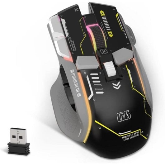 Ratón Gaming G6 10 Botones RGB 3 Modos Conexión Batería 500 mAh Silencioso