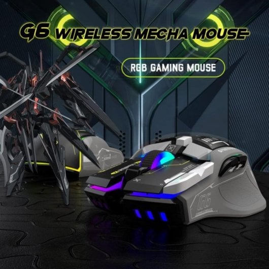 Ratón Gaming G6 10 Botones RGB 3 Modos Conexión Batería 500 mAh Silencioso