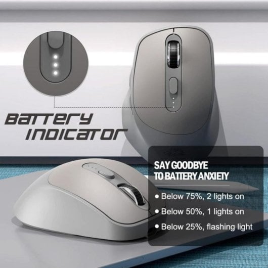 Ratón Bluetooth KUIYN X7 Inalámbrico 2.4G Recargable 4000 DPI Clic Silencioso