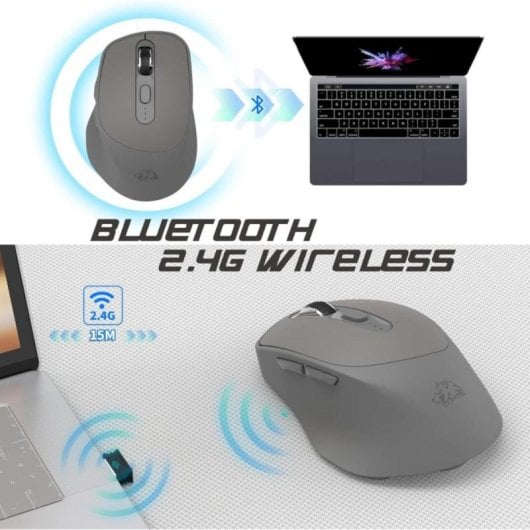Ratón Bluetooth KUIYN X7 Inalámbrico 2.4G Recargable 4000 DPI Clic Silencioso