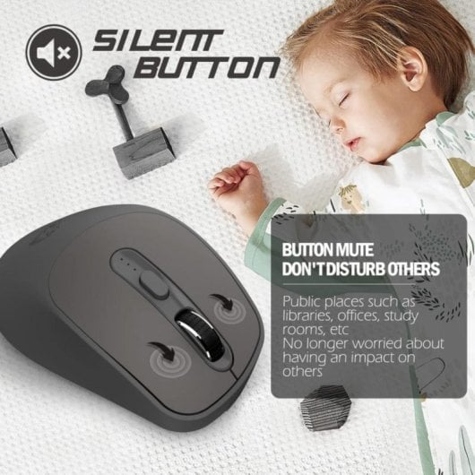 Ratón Bluetooth KUIYN X7 Inalámbrico 2.4G Recargable 4000 DPI Clic Silencioso