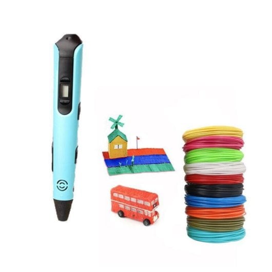 Arzopa 3DX5X10L Caneta 3D LCD com Kit PLA 10 Cores, Regulável e Segura